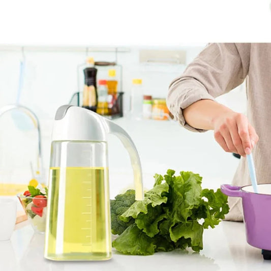 630ml Food-Grade Glass Oil Dispenser Bottle – Automatic Flip Cap