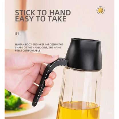 630ml Food-Grade Glass Oil Dispenser Bottle – Automatic Flip Cap